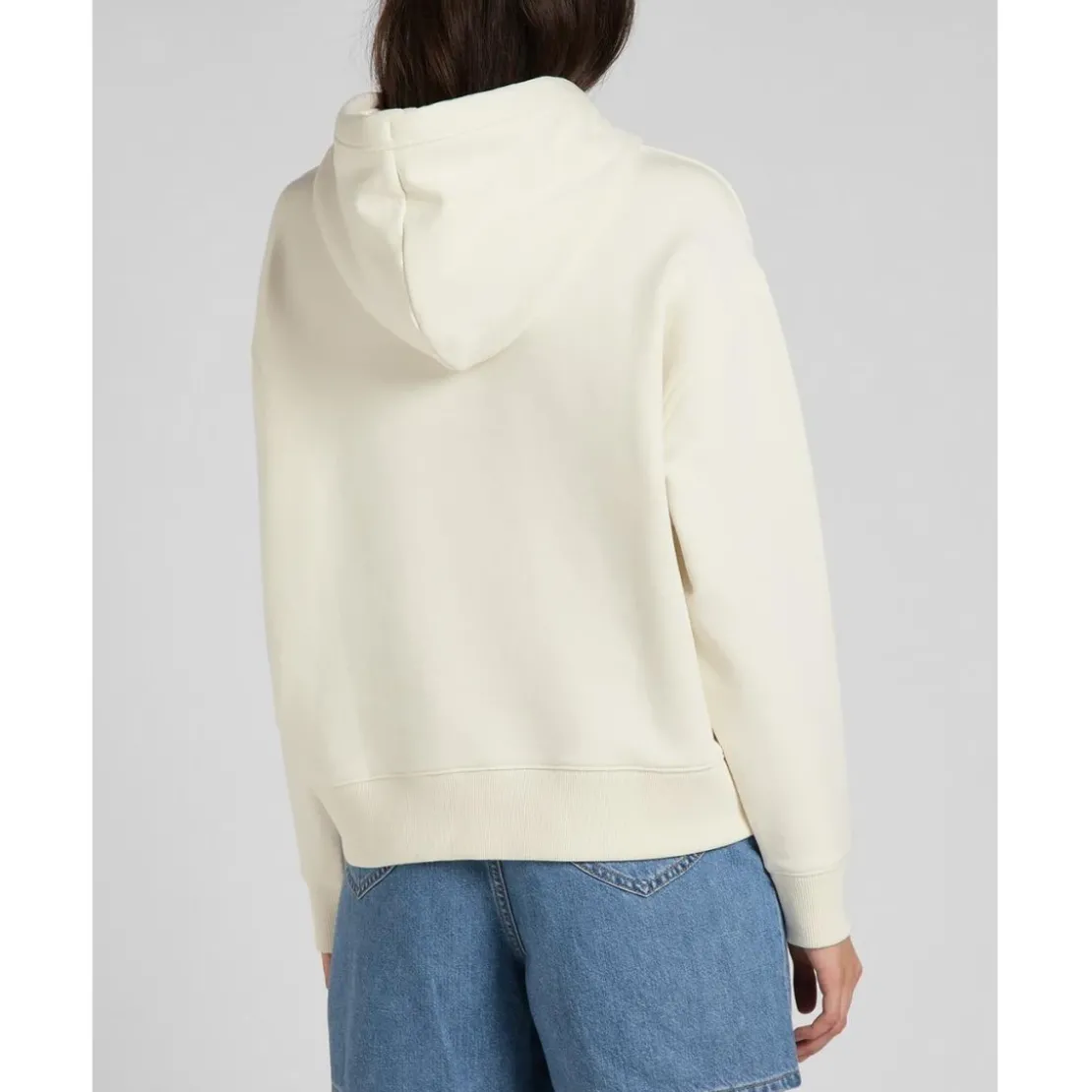 LeeSweatshirt Femme à Capuche - Uni Beige écru en coton