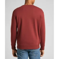 LeeSweatshirt Homme rouge brique Plain Crew en coton
