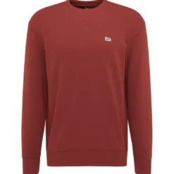 LeeSweatshirt Homme rouge brique Plain Crew en coton