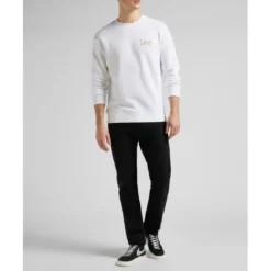 LeeSweatshirt Homme WOBBLY LEE - Uni Blanc en coton