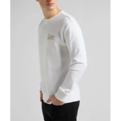 LeeSweatshirt Homme WOBBLY LEE - Uni Blanc en coton