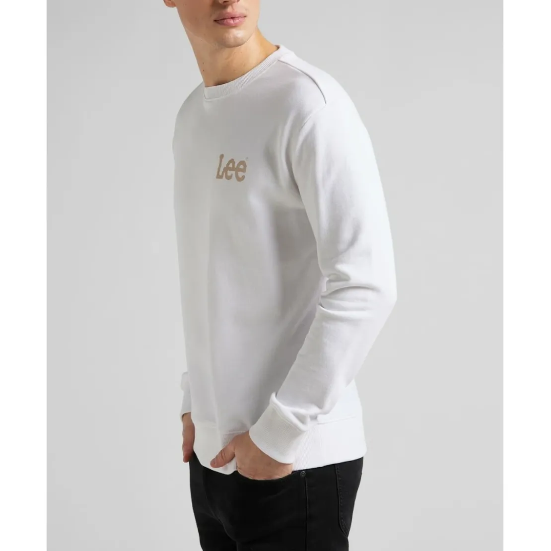 LeeSweatshirt Homme WOBBLY LEE - Uni Blanc en coton