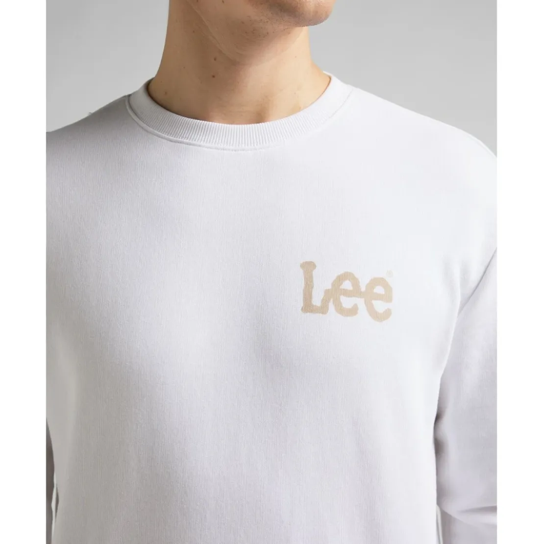 LeeSweatshirt Homme WOBBLY LEE - Uni Blanc en coton