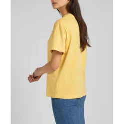 LeeT-Shirt Femme uni - Jaune en coton