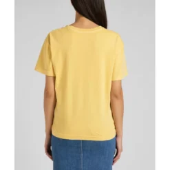 LeeT-Shirt Femme uni - Jaune en coton