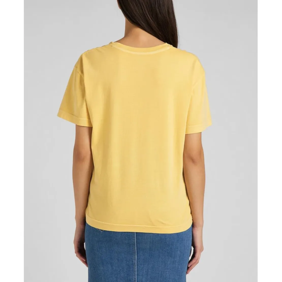 LeeT-Shirt Femme uni - Jaune en coton
