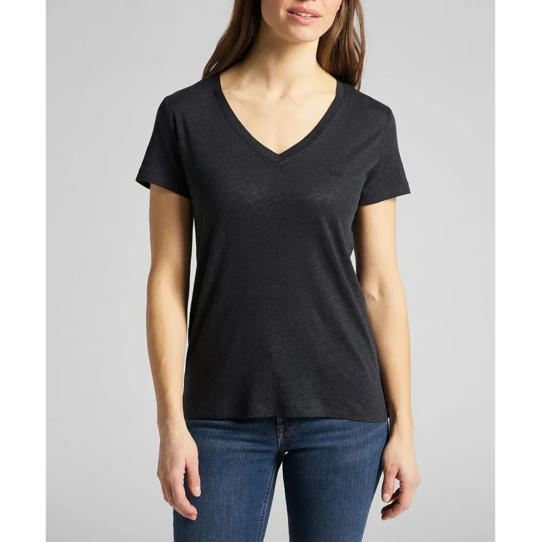 LeeT-Shirt MC Femme V Neck Tee noir