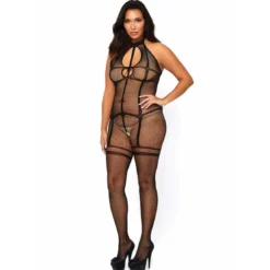 Leg AvenueBodystocking résille Leg Avenue noir- PLUS SIZE
