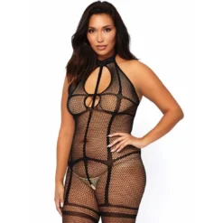 Leg AvenueBodystocking résille Leg Avenue noir- PLUS SIZE