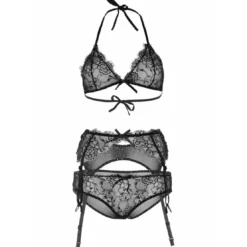 Leg AvenueEnsemble 3 pièces bralette, slip et porte-jaretelles Leg Avenue noir