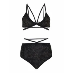 Leg AvenueEnsemble 2 pièces soutien-gorge à lanières et slip brésilien Leg Avenue noir