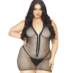 Leg AvenueNuisette Sexy Noire Leg Avenue en nylon- PLUS SIZE
