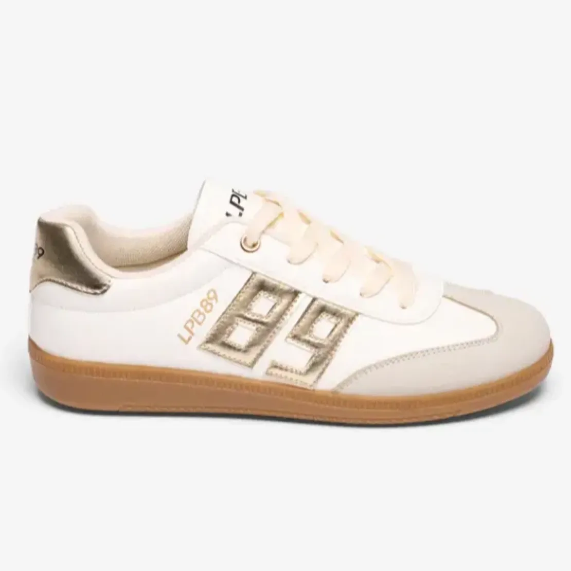 Les Petites BombesBaskets blanches et dorées blanc cassé