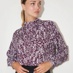 Les Petites BombesChemisier imprimé blanc et violet en viscose