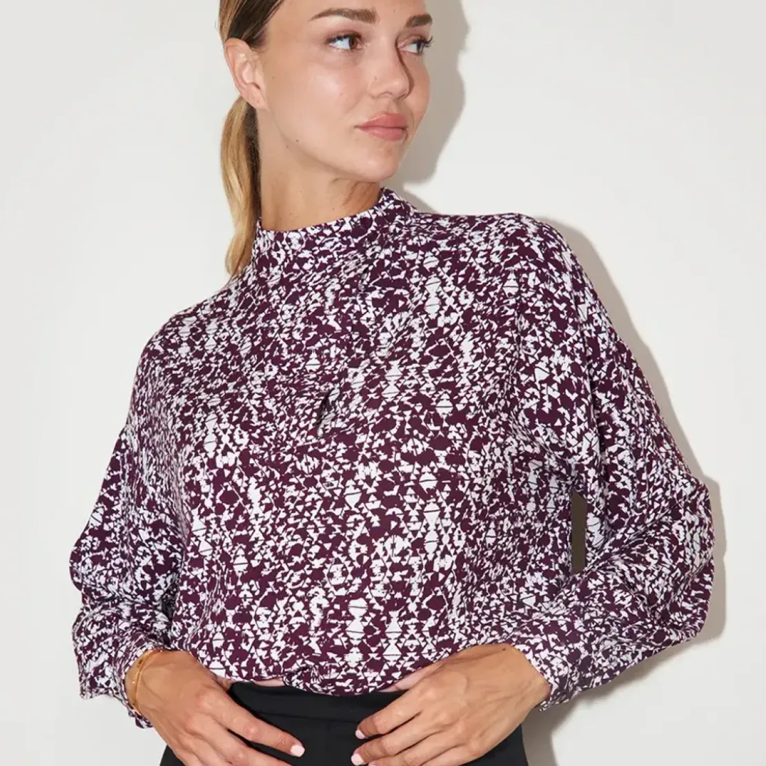 Les Petites BombesChemisier imprimé blanc et violet en viscose