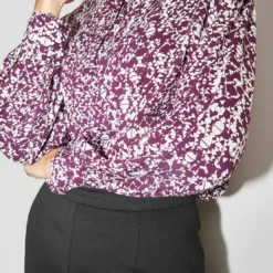 Les Petites BombesChemisier imprimé blanc et violet en viscose