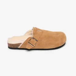 Les Petites BombesMules fourrées camel en suédine