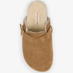 Les Petites BombesMules fourrées camel en suédine