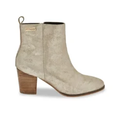 Les Tropéziennes par M.BelarbiBoots femme or MELYNE en cuir