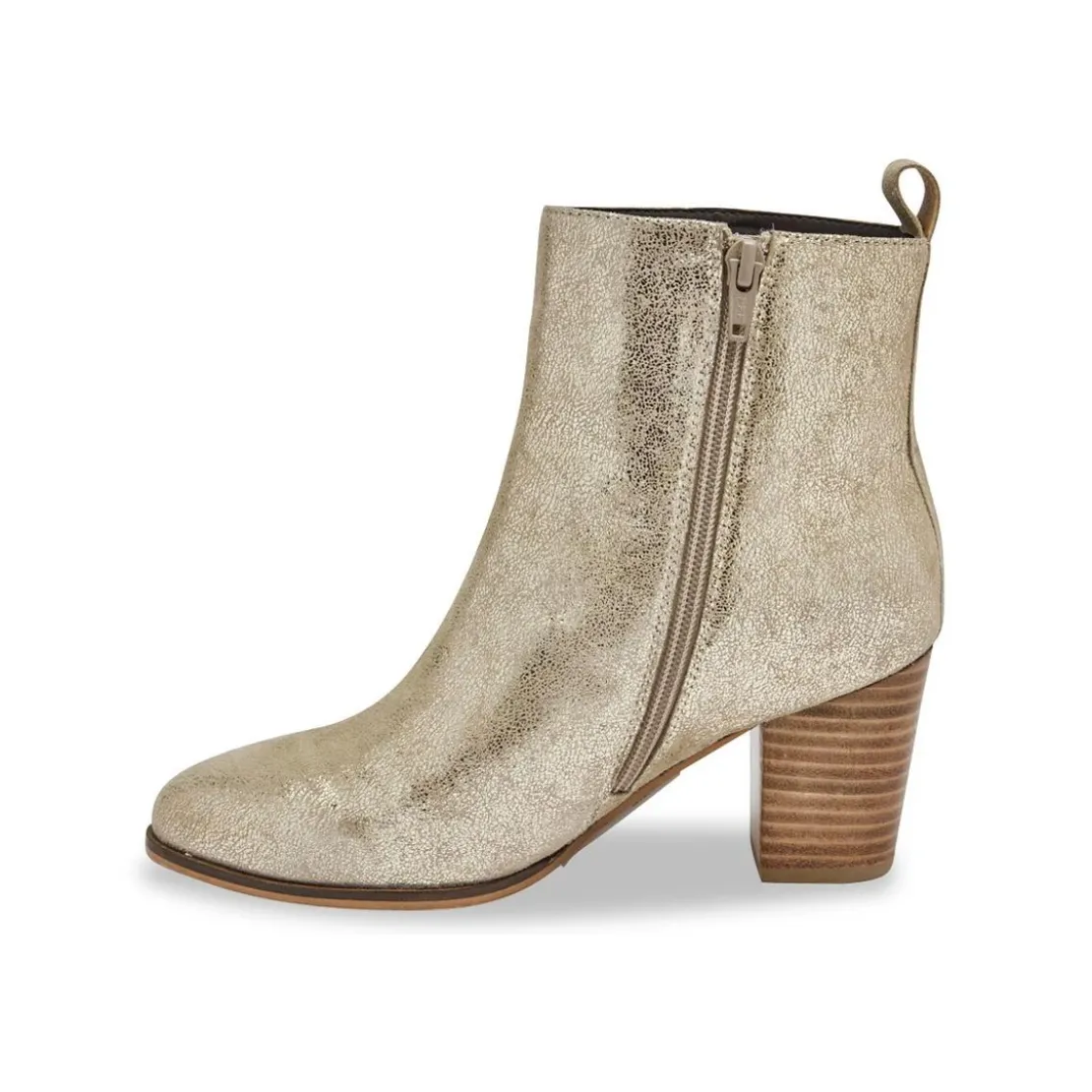 Les Tropéziennes par M.BelarbiBoots femme or MELYNE en cuir