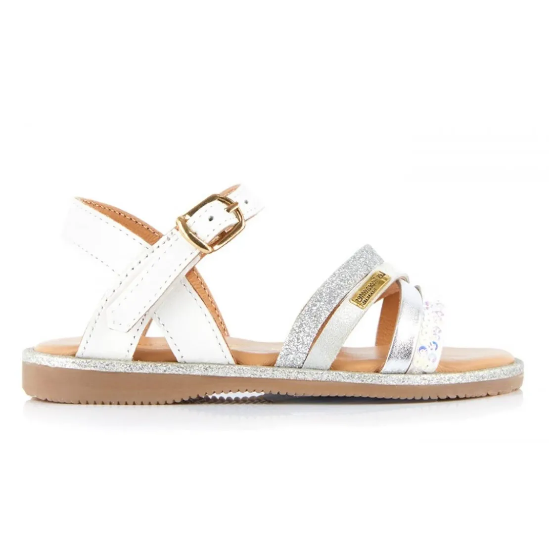 Les Tropéziennes par M.BelarbiSandale enfant INAYA blanc en cuir