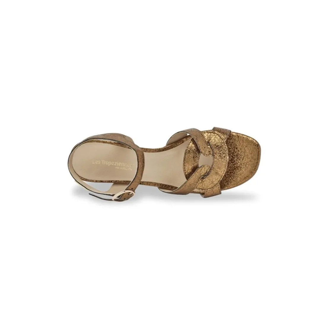 Les Tropéziennes par M.BelarbiSandales à talon LINESS bronze en cuir