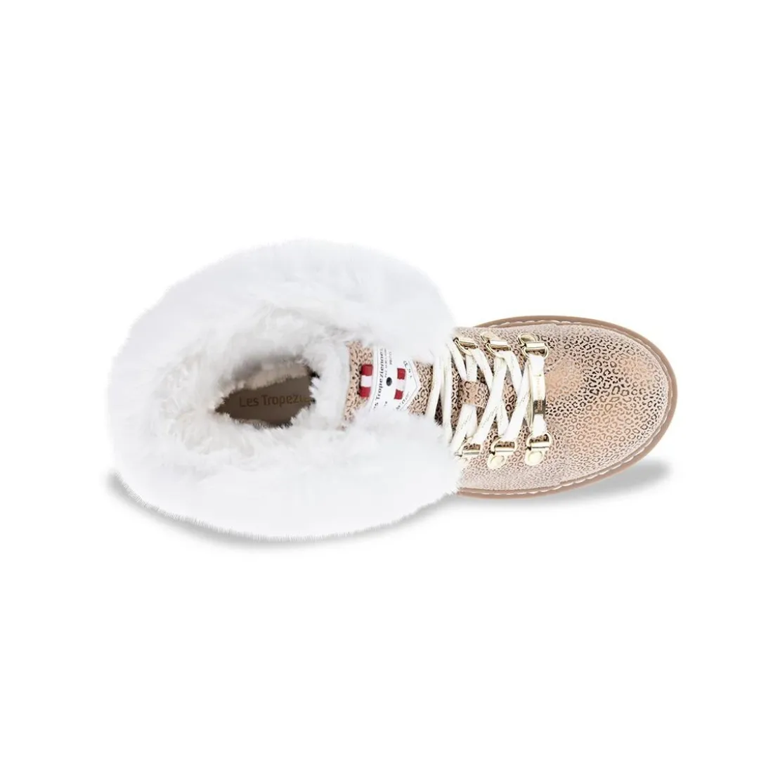Les Tropéziennes par M.BelarbiBottes de neige femme beige léopard LACEN en cuir