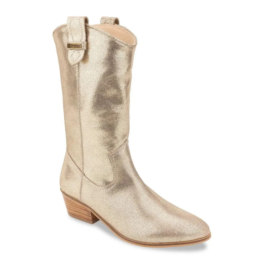 Les Tropéziennes par M.BelarbiBottes femme or irise LADYJA en cuir
