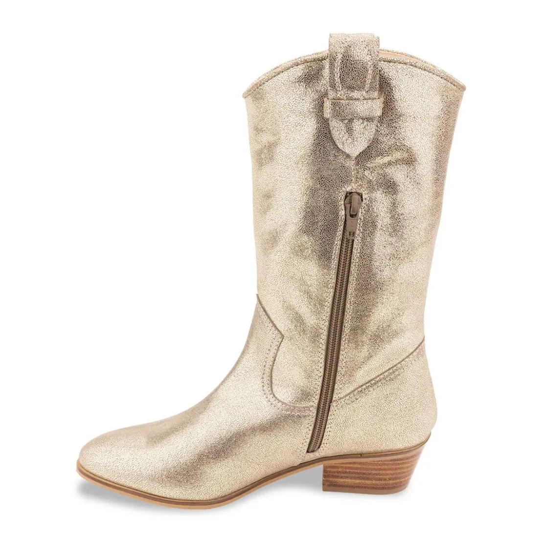 Les Tropéziennes par M.BelarbiBottes femme or irise LADYJA en cuir