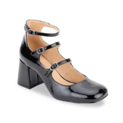 Les Tropéziennes par M.BelarbiEscarpins femme en cuir noir vernis DELPHINE