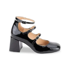 Les Tropéziennes par M.BelarbiEscarpins femme en cuir noir vernis DELPHINE