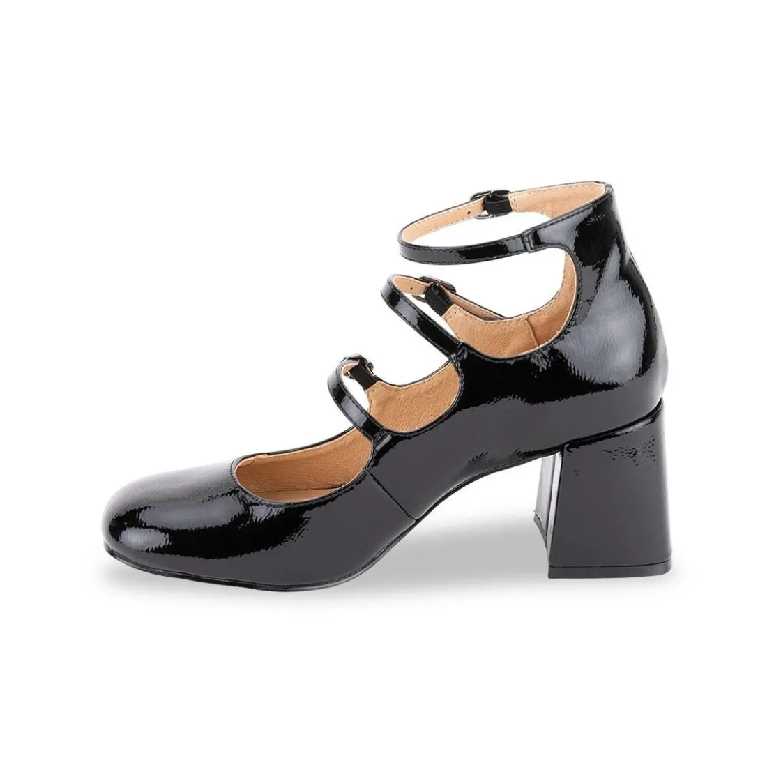 Les Tropéziennes par M.BelarbiEscarpins femme en cuir noir vernis DELPHINE