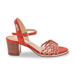 Les Tropéziennes par M.BelarbiSalomes à talon femme LANIA corail en cuir