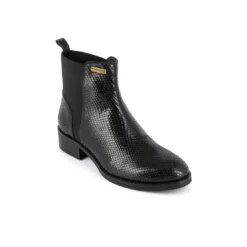 Les Tropéziennes par M.BelarbiBoots femme noir/serpent WINNY