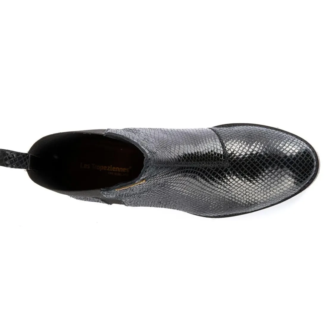 Les Tropéziennes par M.BelarbiBoots femme noir/serpent WINNY