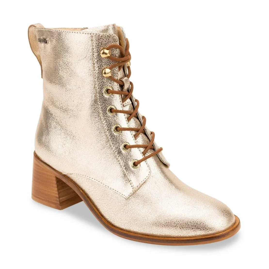 Les Tropéziennes par M.BelarbiBoots femme or craquelé FIFI en cuir