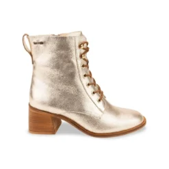Les Tropéziennes par M.BelarbiBoots femme or craquelé FIFI en cuir