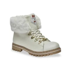 Les Tropéziennes par M.BelarbiBoots blanc LACEN en cuir