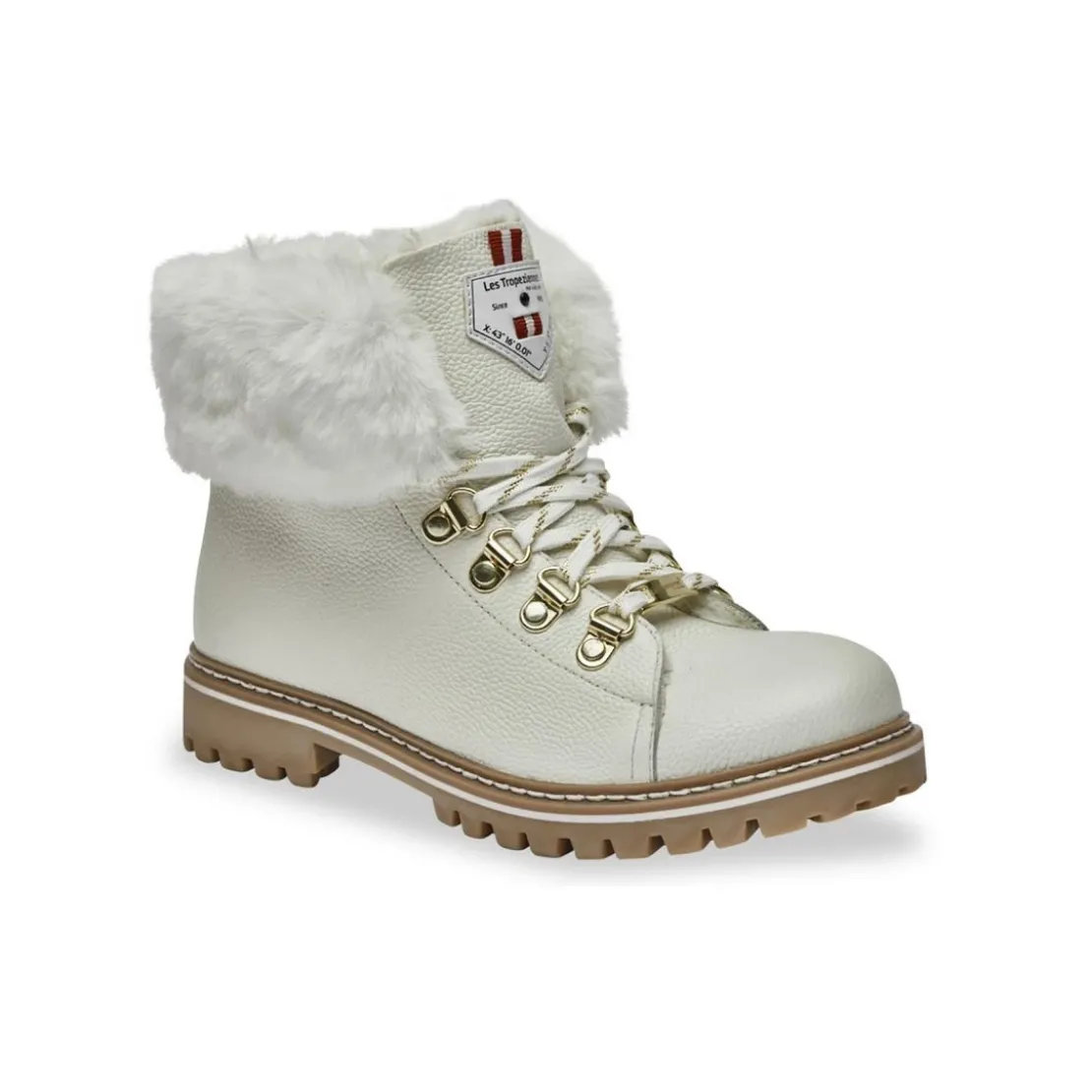 Les Tropéziennes par M.BelarbiBoots blanc LACEN en cuir