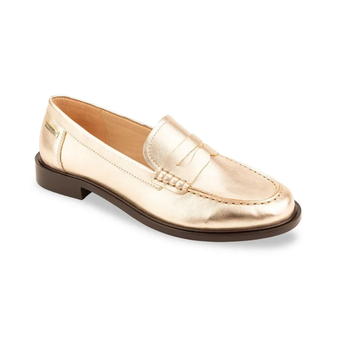 Les Tropéziennes par M.BelarbiMocassin femme or LUCIE en cuir
