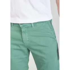Le Temps des CerisesBermuda chino Jogg Swoop vert d'eau en coton