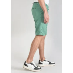 Le Temps des CerisesBermuda chino Jogg Swoop vert d'eau en coton