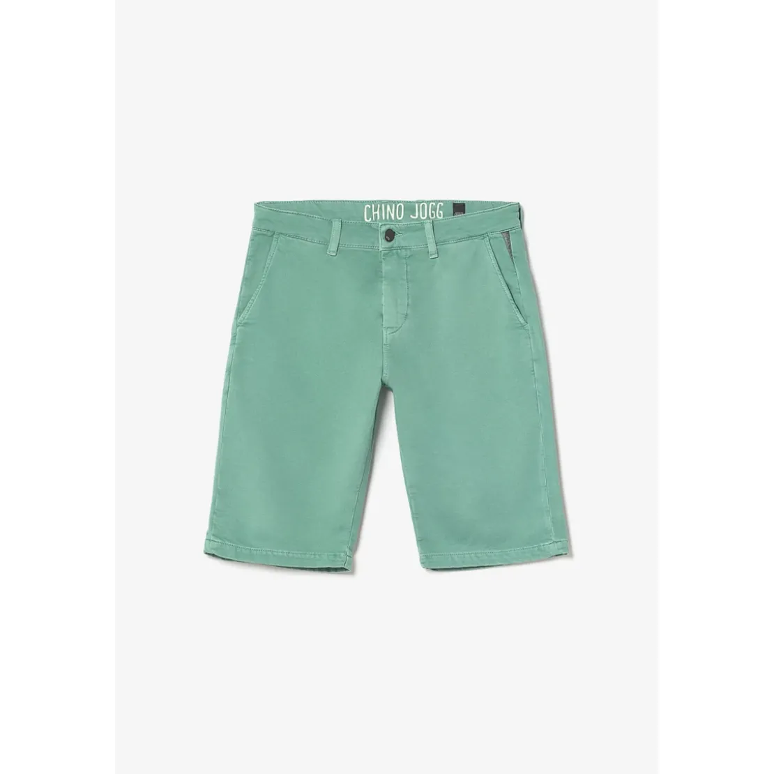 Le Temps des CerisesBermuda chino Jogg Swoop vert d'eau en coton