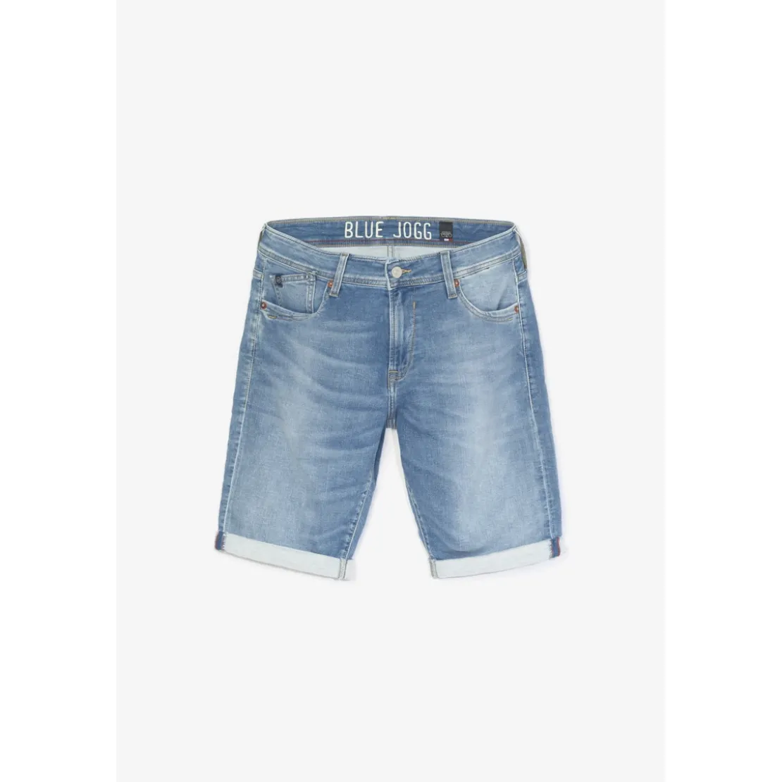 Le Temps des CerisesBermuda Jogg Lo bleu délavé en coton à la toile très stretch