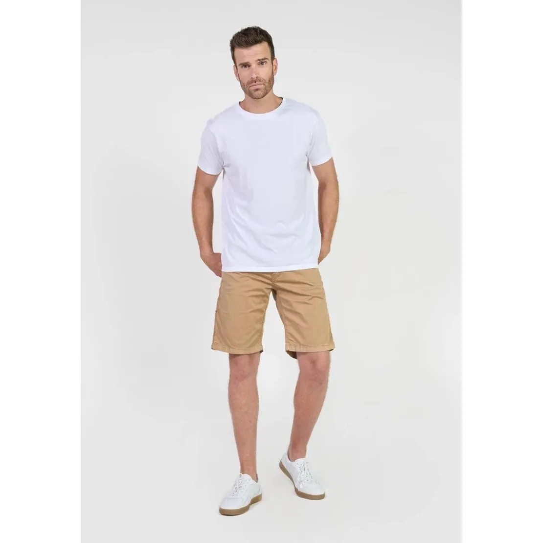 Le Temps des CerisesBermuda short NOX beige Ryan en coton