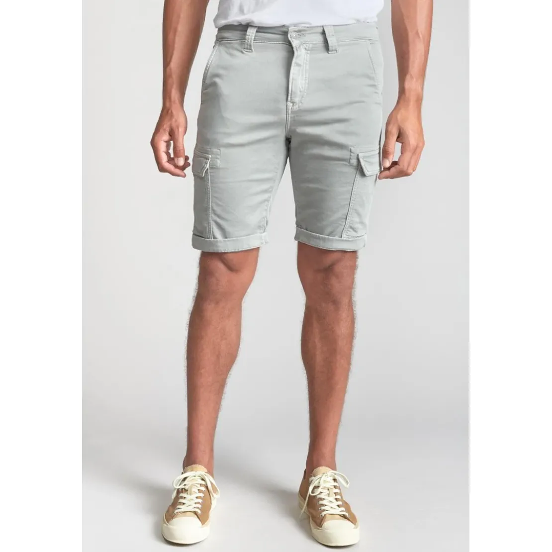 Le Temps des CerisesBermuda short DAMON gris Sven en coton