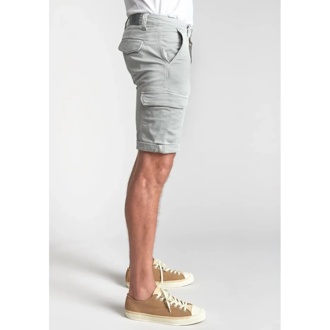 Le Temps des CerisesBermuda short DAMON gris Sven en coton