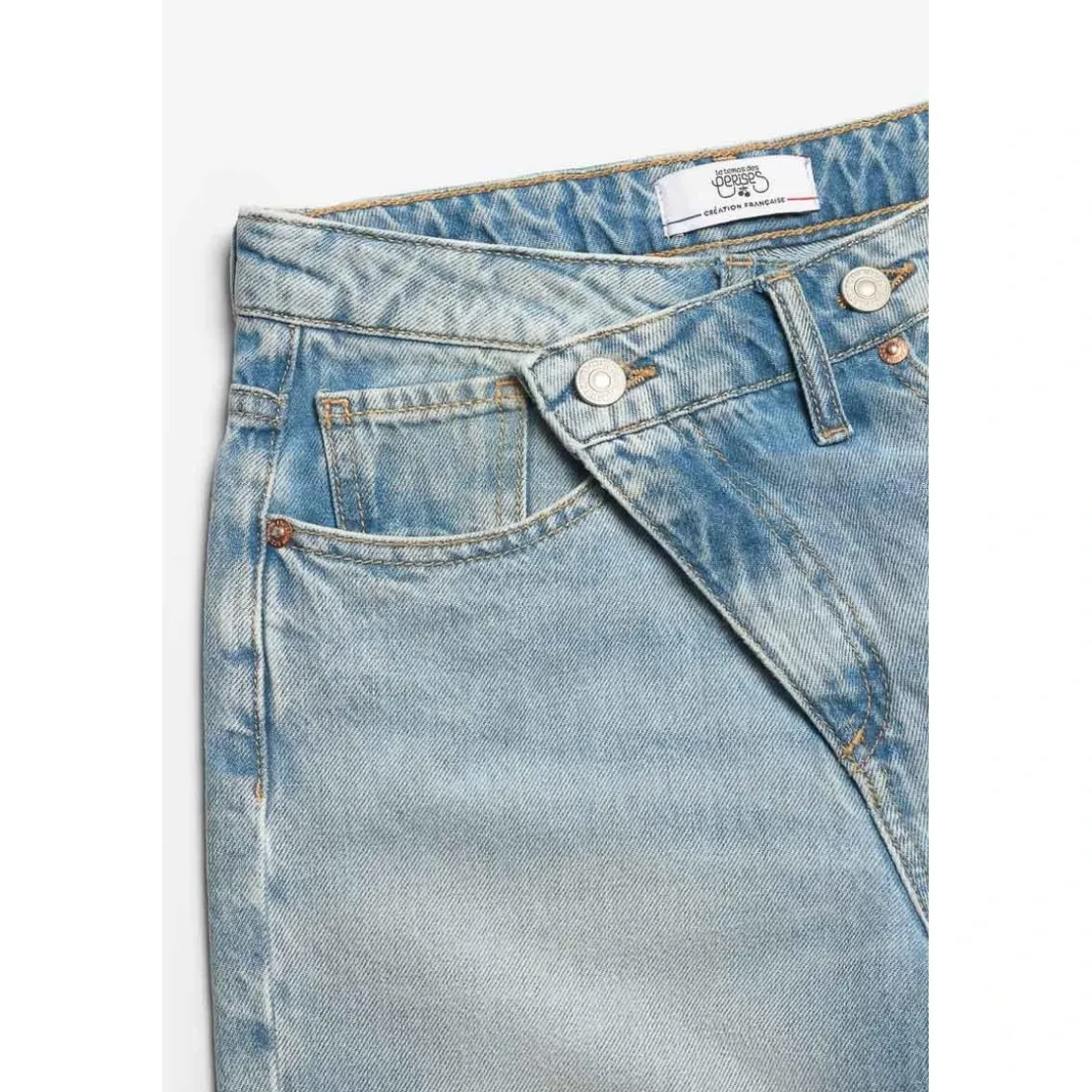 Le Temps des CerisesBermuda short en jeans fille CASA bleu