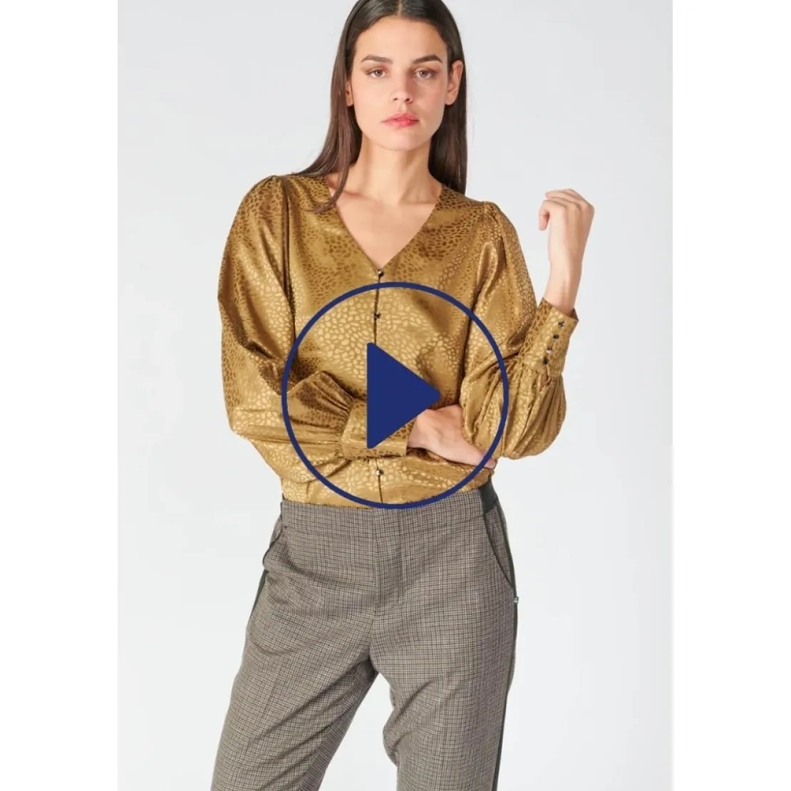 Le Temps des CerisesChemise CAPRIA marron en viscose