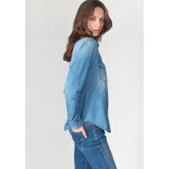 Le Temps des CerisesChemise en jeans JUANITA bleu Zoé